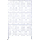 Outdoor & Indoor Metal Privacy Screen 76' H×48' W Freestanding Decorative Privacy Screen White
