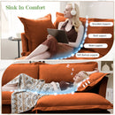 Modern Slipcovered 2-Seat Sofa Couches for Living Room, 2 Seater Sofa, Plain Chenille Deep Seat Sofa with Upholstered Cushion&Detachable Cover, Comfy Sofa Couch for Small Space, Apartment,Orange