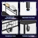 51-Inch L-Shaped Gaming Desk With LED Lights For Office