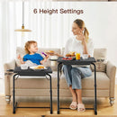 Adjustable TV Tray Table With 6 Height Settings And 3 Tilt Angles Black