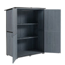 Outdoor Storage Cabinet 55.1'L X 29.1'W X 68.9'H, Garden Shed Tool Shed with Metal Frame Structure for Backyard Garden Patio Lawn (Blue Gray)