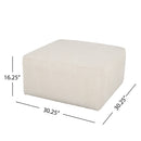 Upholstered Square Ottoman,Beige,Corduroy