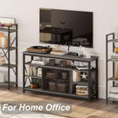 Tall TV Stand for 65 Inch TV With Storage Cabinet Grey Oak