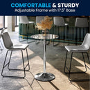 23.5 Inch Circular Glass Adjustable Cocktail Table