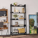Industrial 5 Tier Bookshelf With Steel Frame 74In Tall