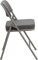 Gray Metal Folding Event Chairs With Cushioned Seats Set Of 2