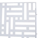 Decorative Freestanding Metal Privacy Screen for Indoor & Outdoor Use, White, 76' H x 48' W