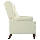 Upholstered Push Back Recliner Chair with Classic Wing Back, Beige Chenille, 29.75'