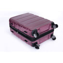 3 Piece Luggage Sets PC Lightweight & Durable Expandable Suitcase with Two Hooks, Double Spinner Wheels, TSA Lock, (21/25/29) Wine Red