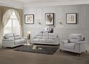 89 Inch Leather Sofa Silver Gray With Metal Legs Wood Frame