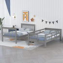 Twin Over Twin Bunk Beds With Stairs Grey For Kids Dorm