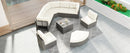 Patio Furniture Set Outdoor Daybed Rattan Sectional with Cushions and Center Table, Beige, Iron & Rattan, Multiple Sizes