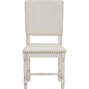 Vintage Traditional 2-Piece Upholstered Dining Chairs with Padded Backs, Cream