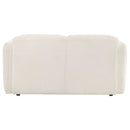 Dorset Fabric Upholstered Round Track Arm Loveseat White