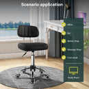 Black Height Adjustable Swivel Stool With Back Support
