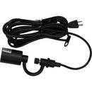 16"W 1 Light Swag Plug-In Pendant  Textured Oatmeal Shade Black Cord