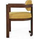 Indoor Upholstered Wood Dining Chair(Set of 2),Yellow+Walnut