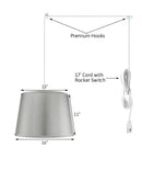 16"W 2 Light Swag Plug-In Pendant   Bavarian Gray with Diffuser White Cord