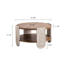Carved Wooden Coffee Table, Retro End Table with Double-Layer Storage, Small Side Table for Living Room, Palace Style Bedside Table for Small Spaces