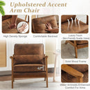 Mid-Century Modern Suede Upholstered Accent Chair Set of 2