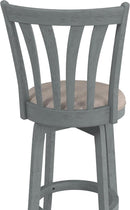 Bar Height Swivel Stool 30 Inch Blue Wire Brush Finish