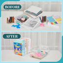 4 Pack Clear Large Book Display Case 13 X 8.5 X 5.9 Inch Stackable With Handle