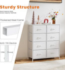 Fabric Dresser With Eight Compartment Bins WoodenTop
