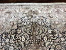 Silk Indian Kashmiri Rug 8x10, Floral Medallion, Indo Persian Carpet, Handmade Vintage Silk Rug