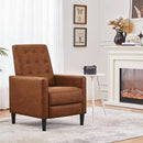 Brown Faux Leather Recliner Sofa Adjustable Back Footrest