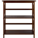 Shelf Bookcase With X Design Three Shelf Storage For Books