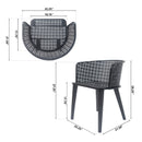 Milan Outdoor Dining Chair Set of 2 Black Iron Elegant Design 22.25' x 21.50' x 28.25'