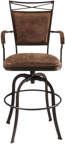 Aged Bronze Swivel Tilt Barstool with Padded Comfort