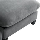 Modern L-Shaped Sectional Sofa with Storage, Movable Ottoman, and Throw Pillows, Grey Chenille, 83'