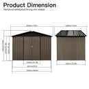 Metal garden sheds 8ft×6ft outdoor storage sheds Brown + Black