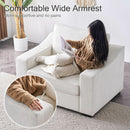 47 Inch Wide Ivory Upholstered Contemporary Armchair