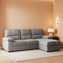 Gray Velvet Reversible Sleeper Sectional Sofa With Storage