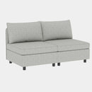 Armless Seat for Modular Sectional Sofa, Convertible Sofa Seat With Storage, Sleeper Sectional Sofa Set, Fabric Flexible Modular Combinations for Living Room(2PCS)