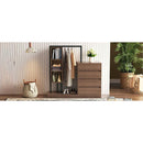 Wardrobe with 4 Drawers and 3 Shelves,Espresso