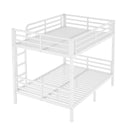 Metal Full over Full Bunk Bed for Teens and Adults,Space-Saving/Noise Reduced/No Box Spring Needed,White