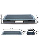 Adjustable Aerobic Stepper Workout Step with 4 Risers Fitness & Exercise Platform Trainer
