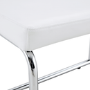 White shoe changing stool, silver metal legs, sofa stool dining chair, suitable for bedroom, fitting room, storage room, dining room, living room. 005