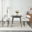 White Boucle Dining Chairs Set Of 2 For Dining Room