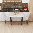 32 Inch Sintered Stone Dining Table With Black Legs