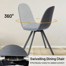 Grey Swivel Dining Chairs Set Of 4 For Modern Kitchen