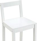 White Wooden Bar Stool With Backrest, Counter Height