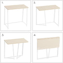 Folding Desk 31.5 Inch Oak Wood Small Space Computer Table
