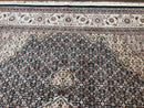 Sino Persian Rug 9x12, Dark Green and Ivory, Medallion, Mahi Herati, Elegant Oriental Carpet, Wool Hand Knotted Traditional Room Sized Rug