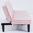 Modern corduroy sofa bed, black/beige/pink, 66 inches
