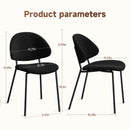 Set of 4 Upholstered Boucle Fabric Dining Chairs Mid-Century Modern Dining Chairs with Curved Backrest for Dining Room Kitchen (Black)