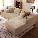 104 Inch Cloud Sectional Sofa Beige No Assembly Required Modern Upholstered Deep Seat Living Room